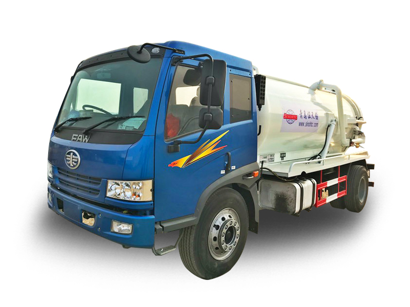 8~10 Tons High Pressure Washing Vacuum Sewer Cleaning Vehicle Suction Sewage Tank Fecal Sludge Truck