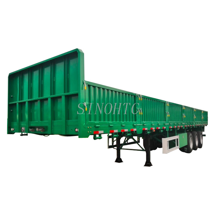 3 Axles 60 Tons Transportation Flatbed Container Carrier Semi Trailer with Sidewall Utility Cargo Heavy Duty Truck Trailer